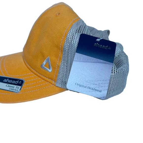 NWT AHEAD Classic Fit Tea Stained Twill Mesh Cap Snap Back Tennessee Orange OS - Picture 4 of 8